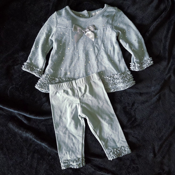 Rare Editions Blue Pajama Set with Bow - Picture 1 of 2